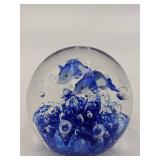 Under The Sea-Vintage Hand-Blown Glass Dolphin Paperweight