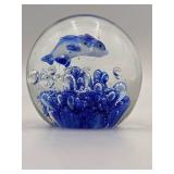 Under The Sea-Vintage Hand-Blown Glass Dolphin Paperweight