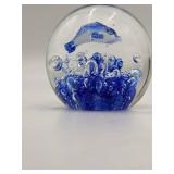 Under The Sea-Vintage Hand-Blown Glass Dolphin Paperweight