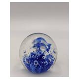 Under The Sea-Vintage Hand-Blown Glass Dolphin Paperweight