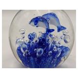 Under The Sea-Vintage Hand-Blown Glass Dolphin Paperweight