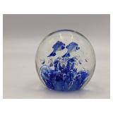 Under The Sea-Vintage Hand-Blown Glass Dolphin Paperweight