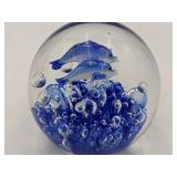 Under The Sea-Vintage Hand-Blown Glass Dolphin Paperweight