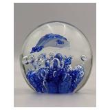 Under The Sea-Vintage Hand-Blown Glass Dolphin Paperweight