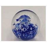 Under The Sea-Vintage Hand-Blown Glass Dolphin Paperweight