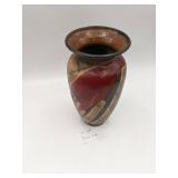 Vintage Signed Drip Glazed Ceramic Vase