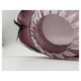 Gorgeous Purple Hand Blown Glass Ruffle Vase