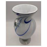 Stunning Marble Ribbon Hand Blown Glass Vase