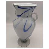 Stunning Marble Ribbon Hand Blown Glass Vase