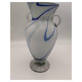 Stunning Marble Ribbon Hand Blown Glass Vase