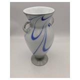 Stunning Marble Ribbon Hand Blown Glass Vase