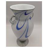 Stunning Marble Ribbon Hand Blown Glass Vase
