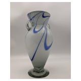 Stunning Marble Ribbon Hand Blown Glass Vase