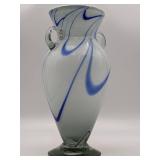 Stunning Marble Ribbon Hand Blown Glass Vase