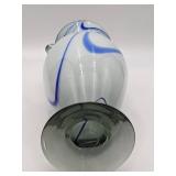 Stunning Marble Ribbon Hand Blown Glass Vase