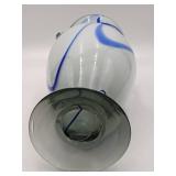 Stunning Marble Ribbon Hand Blown Glass Vase