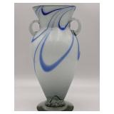 Stunning Marble Ribbon Hand Blown Glass Vase