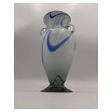 Stunning Marble Ribbon Hand Blown Glass Vase