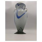 Stunning Marble Ribbon Hand Blown Glass Vase