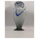 Stunning Marble Ribbon Hand Blown Glass Vase