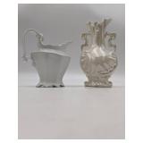 2 Beautiful Vintage  Baroque Pitcher and Vase- W.H. Grindley & Co.