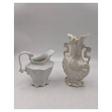 2 Beautiful Vintage  Baroque Pitcher and Vase- W.H. Grindley & Co.