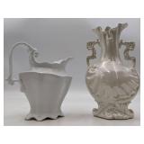 2 Beautiful Vintage  Baroque Pitcher and Vase- W.H. Grindley & Co.