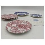 7 Beautiful Vintage Plates-Johnson Bros. Paisley, Wedgewood Royal Homes Of Britain, & Adams Potteries