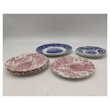 7 Beautiful Vintage Plates-Johnson Bros. Paisley, Wedgewood Royal Homes Of Britain, & Adams Potteries