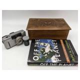 Photography and More! Canon Sure Shot Z115, Hand Craved Box, Off The Planet Book-Autographed by the Author