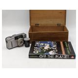 Photography and More! Canon Sure Shot Z115, Hand Craved Box, Off The Planet Book-Autographed by the Author