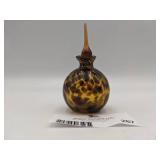 Vintage Hand-Blown Tortoise Glass Perfume Bottle