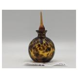 Vintage Hand-Blown Tortoise Glass Perfume Bottle