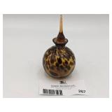 Vintage Hand-Blown Tortoise Glass Perfume Bottle