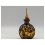 Vintage Hand-Blown Tortoise Glass Perfume Bottle