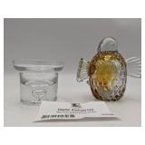 Vintage Krosno Poland Glass and Glass Bird