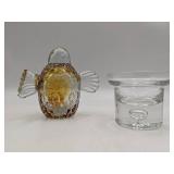 Vintage Krosno Poland Glass and Glass Bird