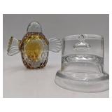 Vintage Krosno Poland Glass and Glass Bird