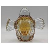 Vintage Krosno Poland Glass and Glass Bird
