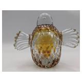 Vintage Krosno Poland Glass and Glass Bird