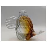 Vintage Krosno Poland Glass and Glass Bird