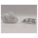 Beautiful Hand-Blown Glass Rabbit and Starfish