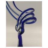 Vintage Makora Krosno Hand-Blown Art Glass Pedestal Bowl