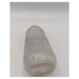 Vintage Milk Glass Bud Vase, Purple and Clear Vase, Clear Medicine Bottle