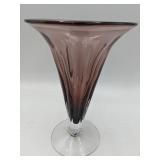 Vintage Milk Glass Bud Vase, Purple and Clear Vase, Clear Medicine Bottle