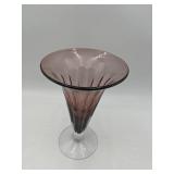 Vintage Milk Glass Bud Vase, Purple and Clear Vase, Clear Medicine Bottle