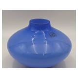 Vintage Vase Collection-LSA Blue Glass Vase, Ceramic Vase, and Bubble Glass Vase