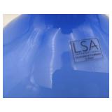 Vintage Vase Collection-LSA Blue Glass Vase, Ceramic Vase, and Bubble Glass Vase