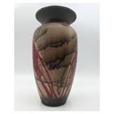 Vintage Signed Drip Glazed Ceramic Vase
