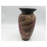Vintage Signed Drip Glazed Ceramic Vase